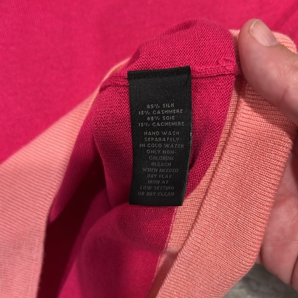 Saks Fifth Avenue Silk Blend Sweater Vest - Size Medium - Pink - Picture 4 of 5